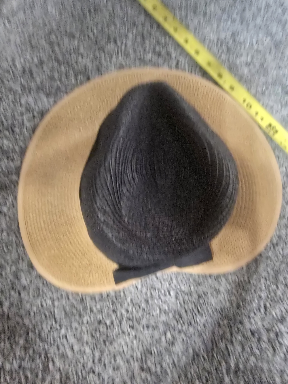 Magid Two-Tone Black and Tan Straw Sun Hat